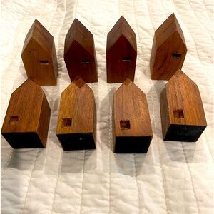 Magnolia Place card holders wooden set of 8